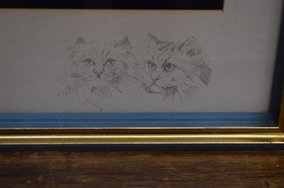 Lot 664 - David Blake (Bristol Savages) - Watercolour/Gouache - Study of a cat
