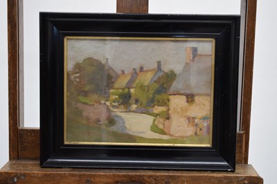 Lot 646 - Richard Heyworth (1862-1942) - Oil on board - 'Lower Guiting'