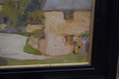 Lot 646 - Richard Heyworth (1862-1942) - Oil on board - 'Lower Guiting'