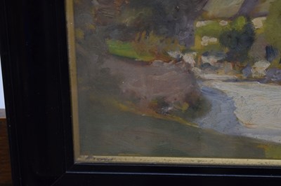 Lot 646 - Richard Heyworth (1862-1942) - Oil on board - 'Lower Guiting'