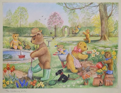 Lot 649 - Helen Babington - Watercolour - 'The Garden Party'