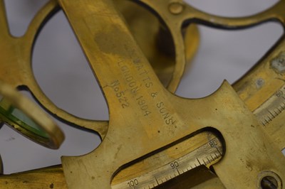 Lot 378 - Early 20th century E.R. Watts & Sons brass sextant