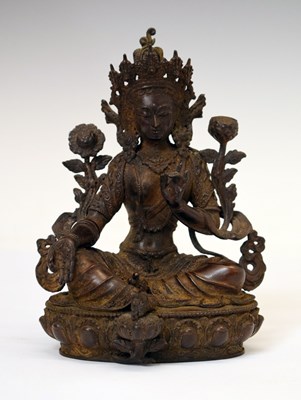 Lot 242 - Sino-Tibetan bronze figure of Tara