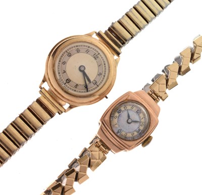 Lot 117 - Two 9ct gold cased lady's cocktail watches