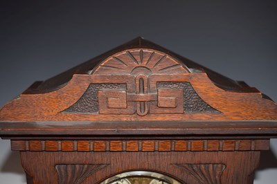 Lot 735 - Junghans - Early 20th century German oak-cased chiming mantel or bracket clock