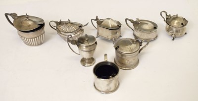 Lot 167 - Eight 20th century silver mustard pots