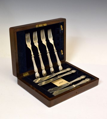 Lot 234 - George V silver-handled fish knife and fork part set