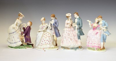 Lot 560 - Royal Worcester - Set of four limited edition 'The Age of Courtship' figure groups