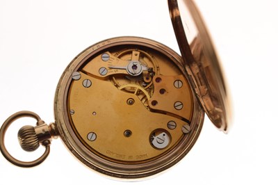 Lot 128 - Smiths De Luxe - 1950's 9ct gold open-faced pocket watch