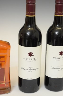 Lot 360 - Two bottles of Vasse Felix Cabernet Sauvignon red wine, Metaxa Three Stars Grand Prix, etc