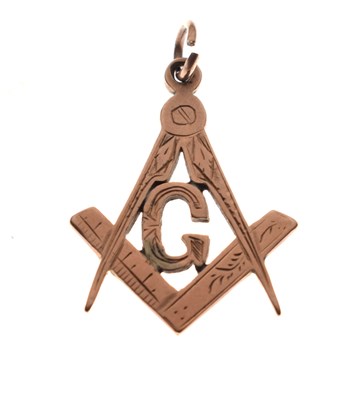Lot 81 - 9ct gold masonic charm or pendent