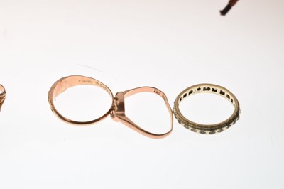 Lot 37 - Three 9ct rose gold vacant ring mounts, etc.