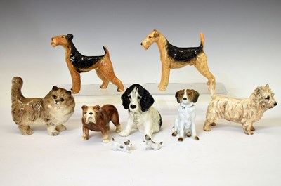 Lot 298 - Group of Beswick, Royal Doulton, Sylvac animals cat and dog figures