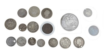 Lot 166 - George IV silver Crown 1821, together with a quantity of George IV and William IV silver coinage