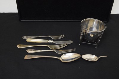Lot 189 - French white metal classical-style footed stand fitted with a Victorian silver bowl, etc
