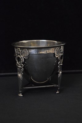 Lot 189 - French white metal classical-style footed stand fitted with a Victorian silver bowl, etc