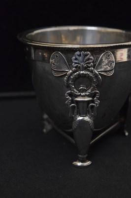 Lot 189 - French white metal classical-style footed stand fitted with a Victorian silver bowl, etc