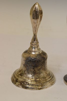 Lot 202 - Victorian silver goblet and a Continental white metal bell
