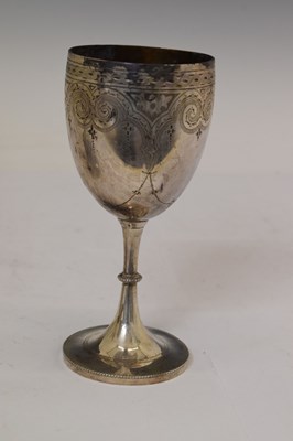 Lot 202 - Victorian silver goblet and a Continental white metal bell