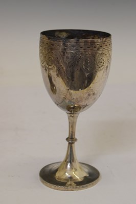 Lot 202 - Victorian silver goblet and a Continental white metal bell