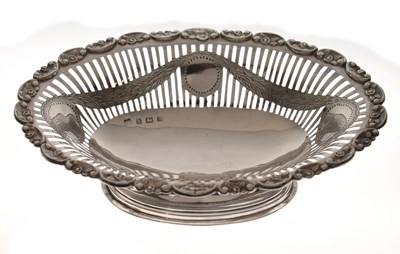 Lot 203 - Edward VII silver pierced footed bowl in the neo-classical manner