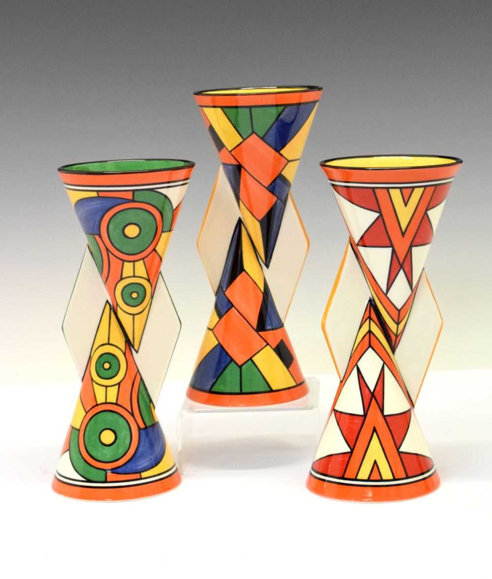 Lot 317 - Clarice Cliff limited edition ceramics - three YoYo vases