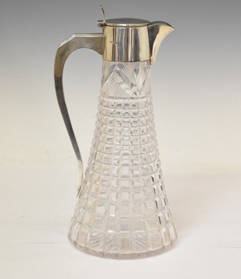 Lot 204 - George V silver-mounted cut glass claret jug