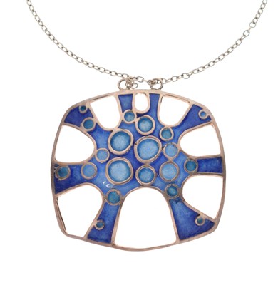 Lot 48 - Norman Grant - Silver and enamel pendant