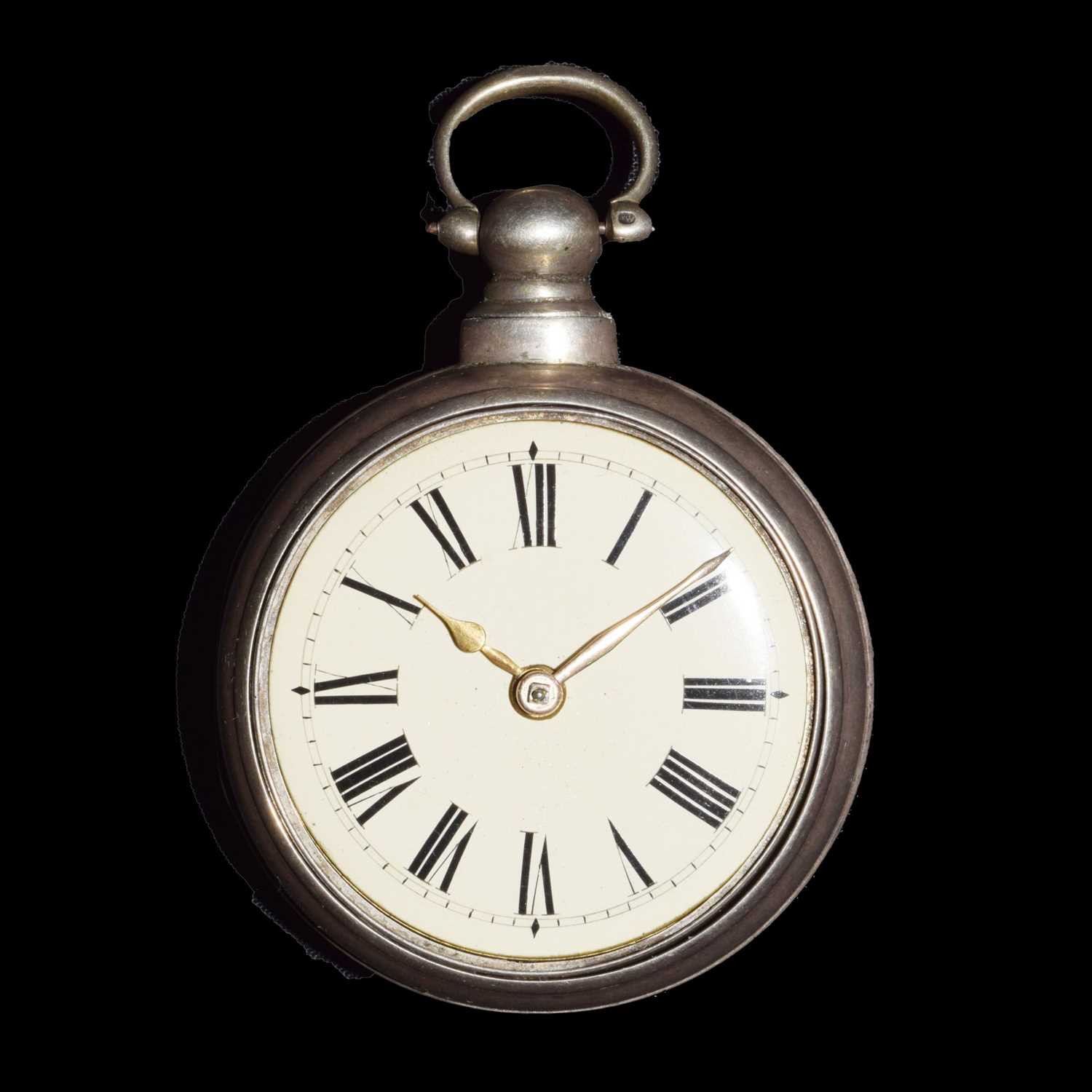 Lot 117 - Early Victorian silver pair cased open face pocket watch, Charles Winstanley, Holywell