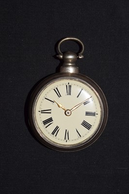 Lot 117 - Early Victorian silver pair cased open face pocket watch, Charles Winstanley, Holywell