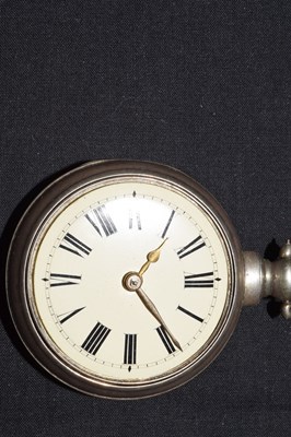 Lot 117 - Early Victorian silver pair cased open face pocket watch, Charles Winstanley, Holywell