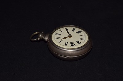 Lot 117 - Early Victorian silver pair cased open face pocket watch, Charles Winstanley, Holywell