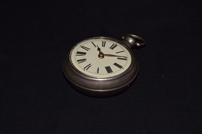 Lot 117 - Early Victorian silver pair cased open face pocket watch, Charles Winstanley, Holywell