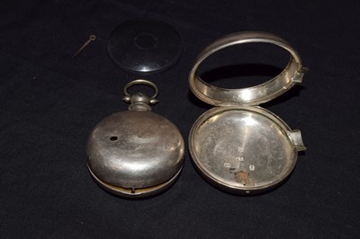 Lot 117 - Early Victorian silver pair cased open face pocket watch, Charles Winstanley, Holywell