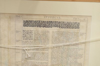 Lot 280 - Speed (John), 17th century hand coloured engraved map of 'Suffolke (Suffolk)