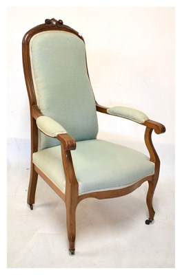 Lot 424 - Victorian open armchair.