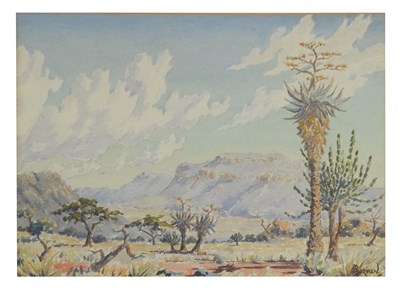 Lot 382 - Johannes G. Borman (1912 - 1981) - Watercolour - South African landscape