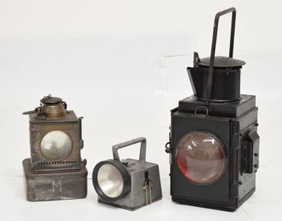 Lot 194 - LNER 'Welch Patent' railway lamp, BR touch and lamp