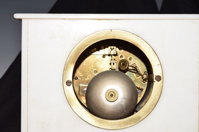 Lot 464 - Late 19th century French white marble mantel clock