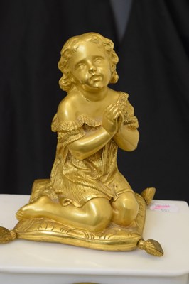 Lot 464 - Late 19th century French white marble mantel clock