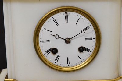 Lot 464 - Late 19th century French white marble mantel clock