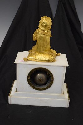 Lot 464 - Late 19th century French white marble mantel clock