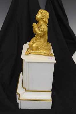 Lot 464 - Late 19th century French white marble mantel clock