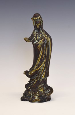 Lot 291 - Chinese gilt bronze figure of Guanyin