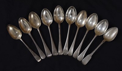 Lot 210 - Quantity of silver dessert spoons