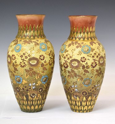 Lot 559 - Pair of Doulton Slater's patent vases