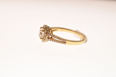 Lot 15 - Samara James halo diamond cluster 18ct gold ring