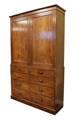 Lot 715 - George III mahogany linen press