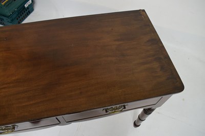 Lot 690 - Mahogany two-drawer side table