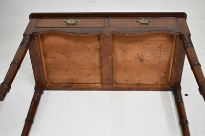 Lot 690 - Mahogany two-drawer side table